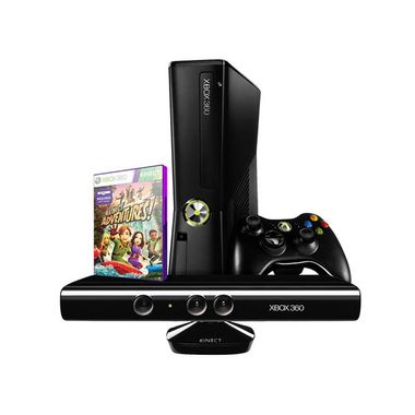 Console Xbox 360 Slim 4gb Com Kinect + Jogo Kinect Adventures Sport