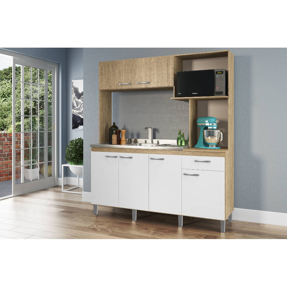 Cozinha Decibal New Polly Cd954 Acacia Nature Branco Lebes Cozinha Decibal New Polly Cd954 Acacia Nature Branco Lebes